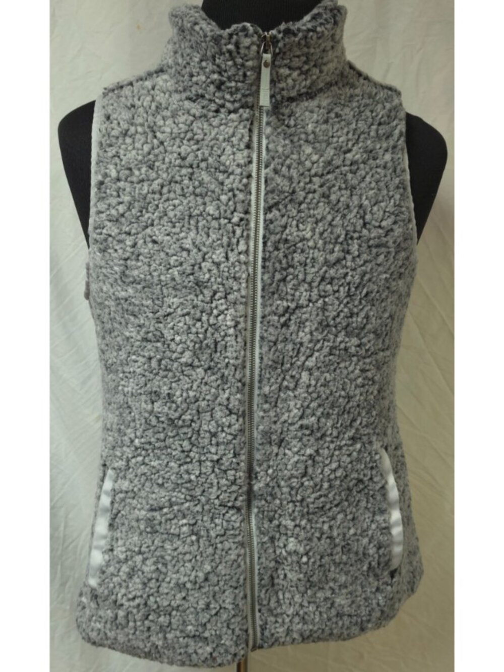 Cruel Denim Womens XL Sherpa Fleece Gray Southwestern Lining Full Zip Vest